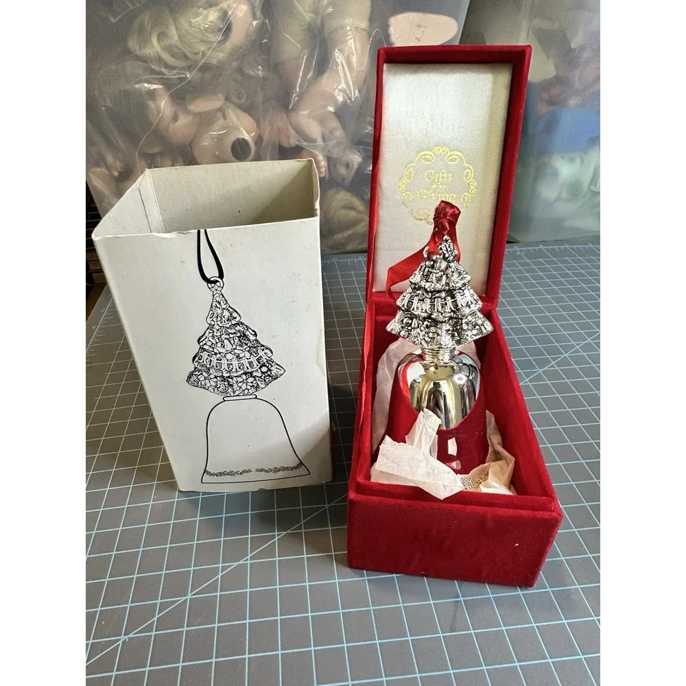 Godinger Gifts of Giving Boxed Silver Christmas Tree Handle Bell Ornament 5